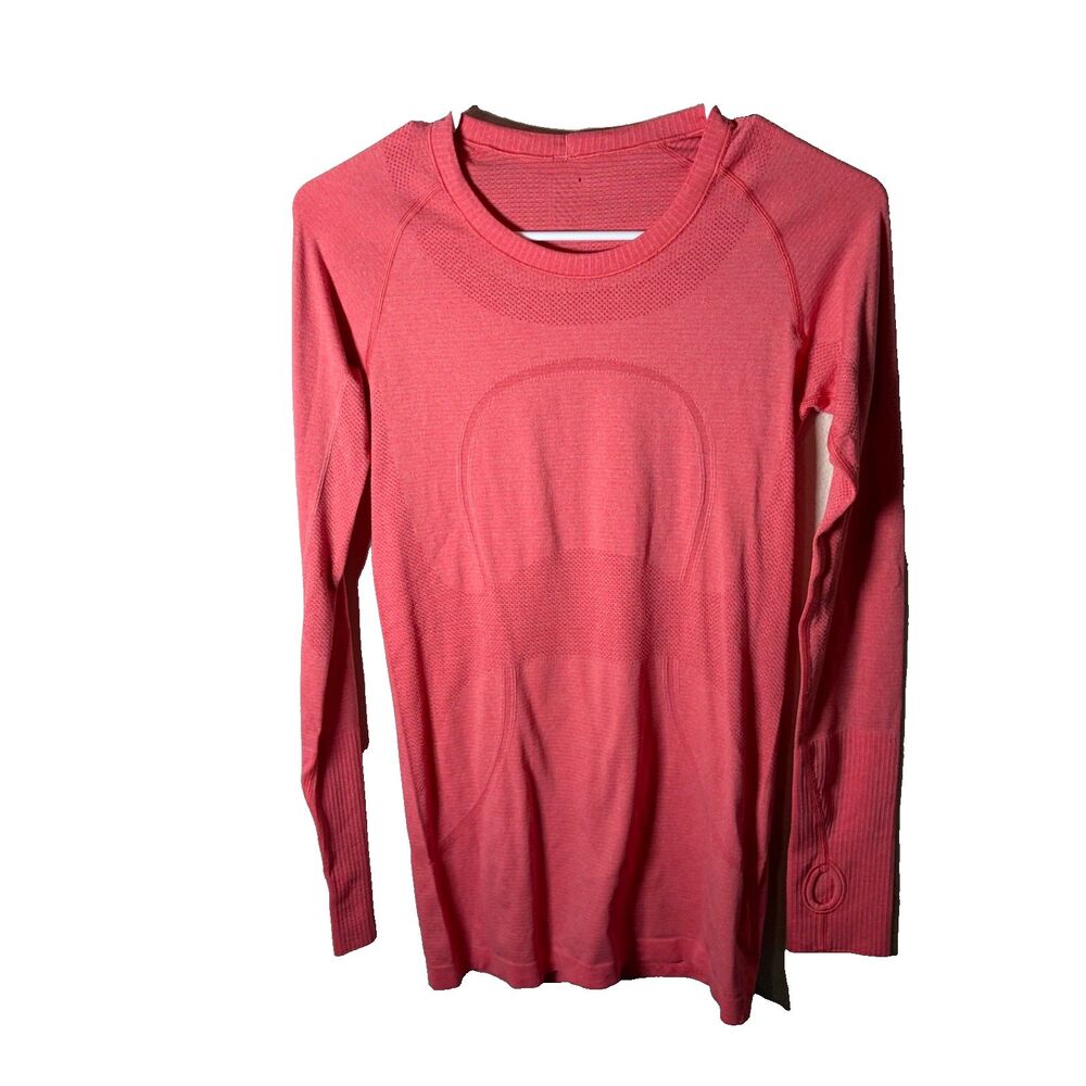 Lululemon T-Shirt Women's 6 Pink Run Swiftly Tech Long Sleeve Shirt Top